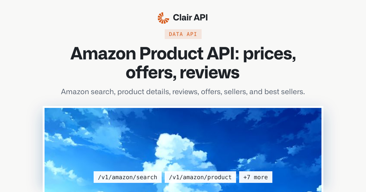 Amazon Product API: prices, offers, reviews - Clair API