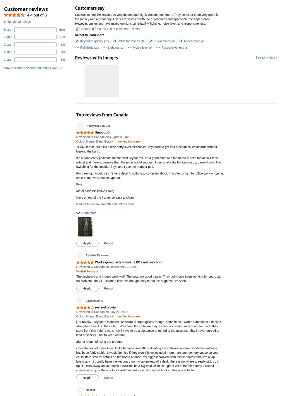 Product reviews source page