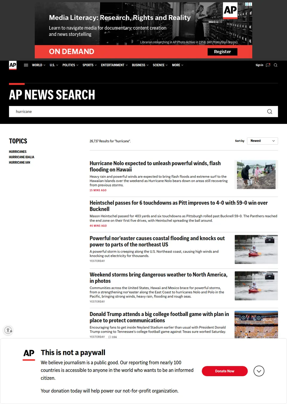 World news source page