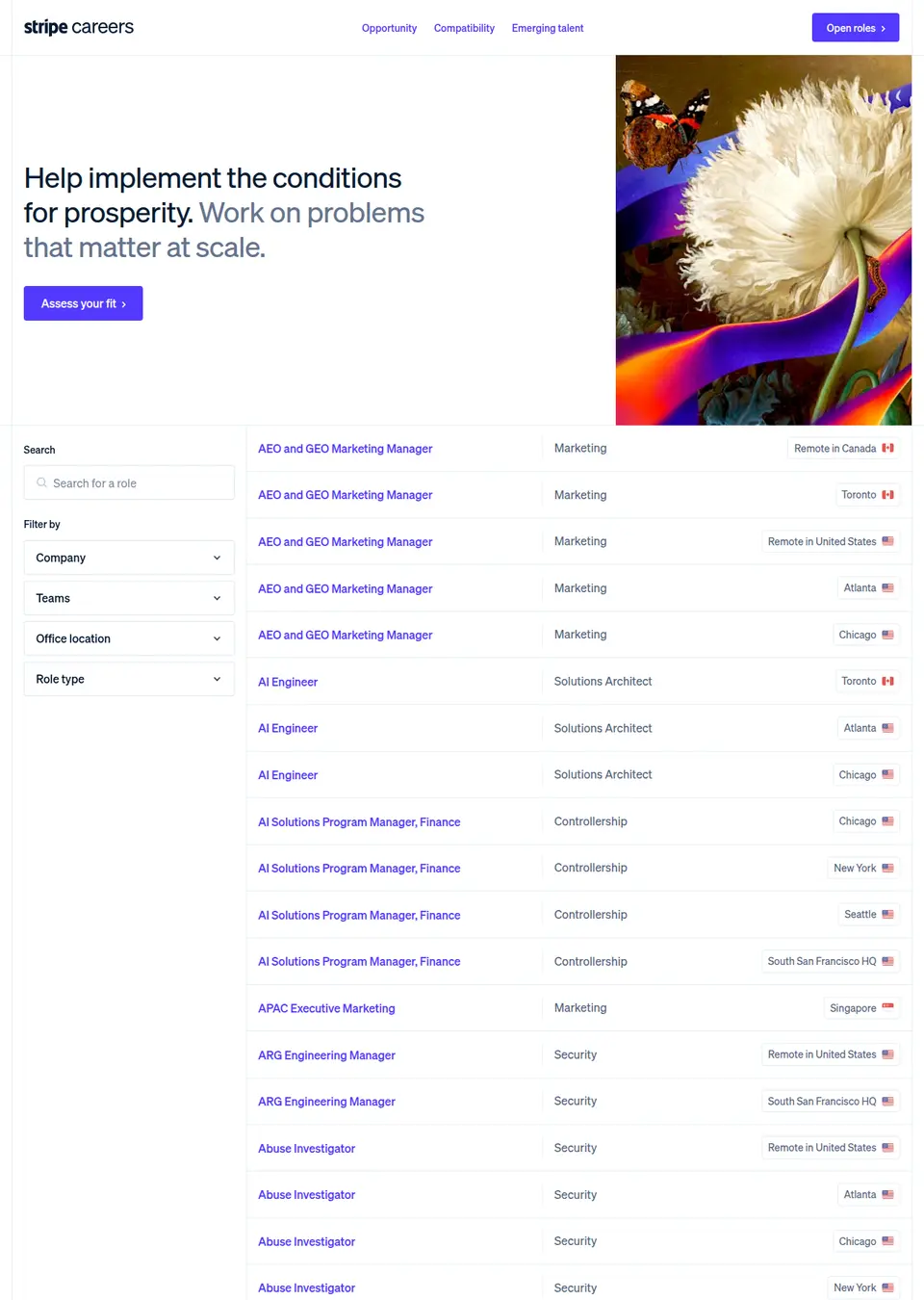 Jobs source page